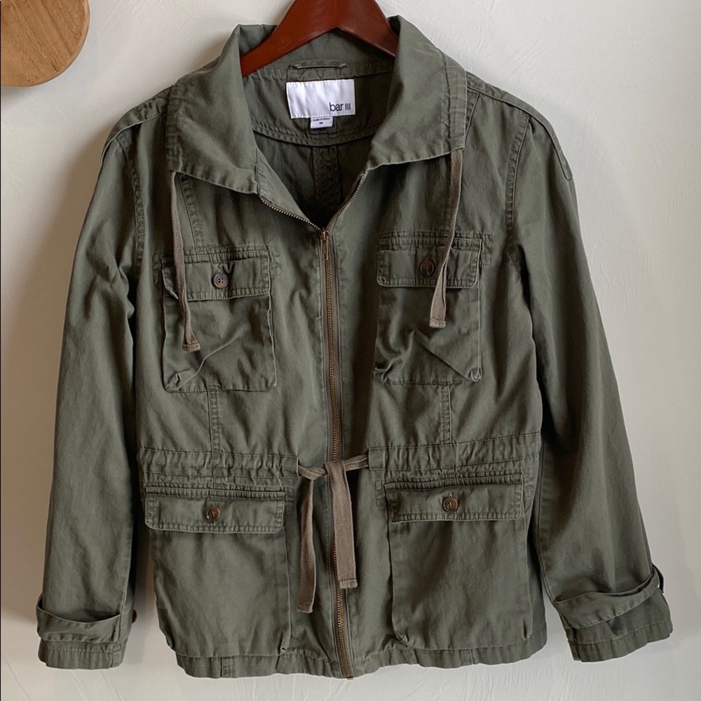 Olive Green Zip-Up Jacket